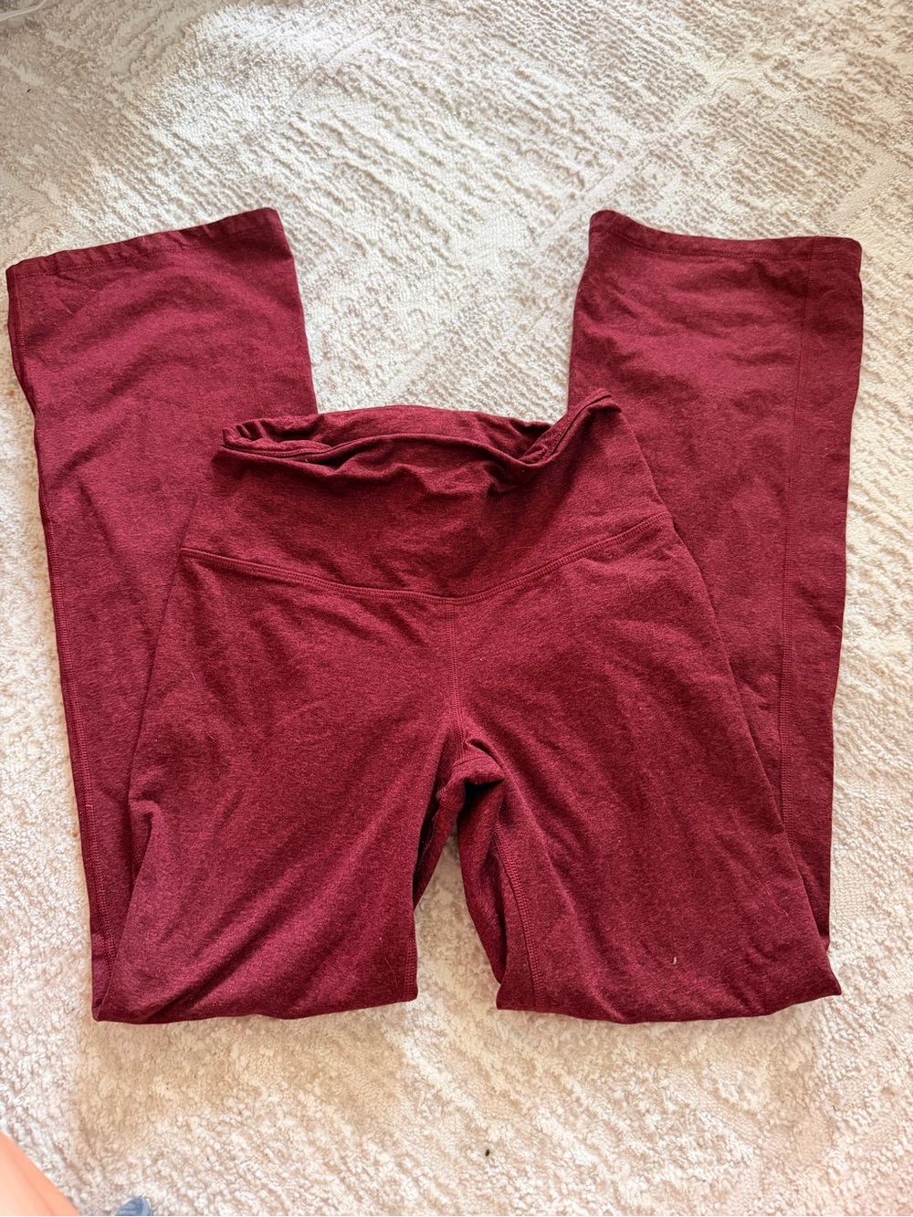 Old Navy Burgundy Active Flare High-Rise Leggings Fleece inside